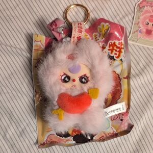 Cupid Baby Three Plush Bag Charm Keychain with Heart